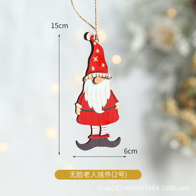Decorative Wooden Santa Gnome Ornament