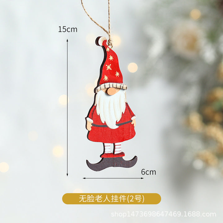 Decorative Wooden Santa Gnome Ornament