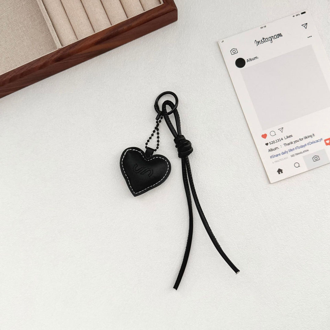 Leather Heart Charm Keychain Kalsten