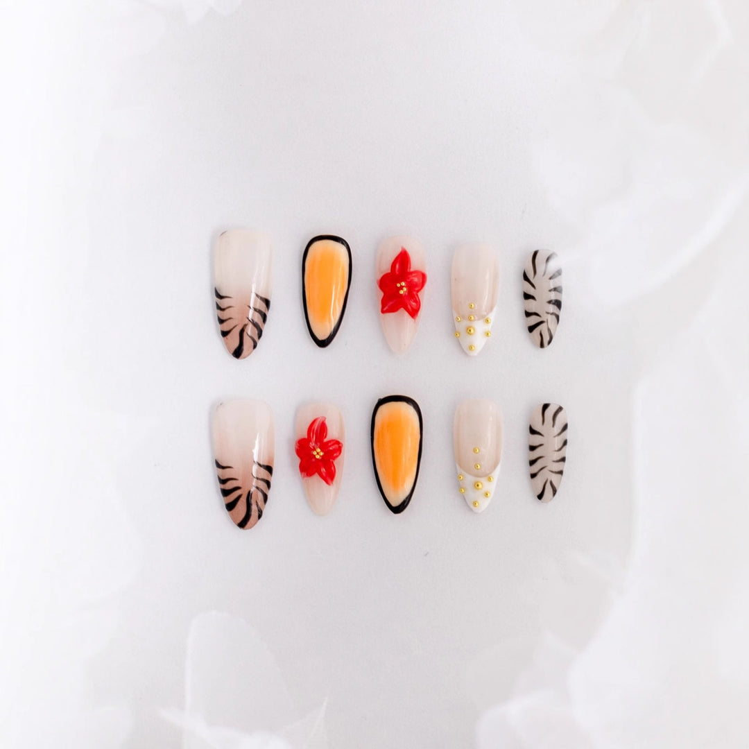 Artistic Floral Nail Art Set