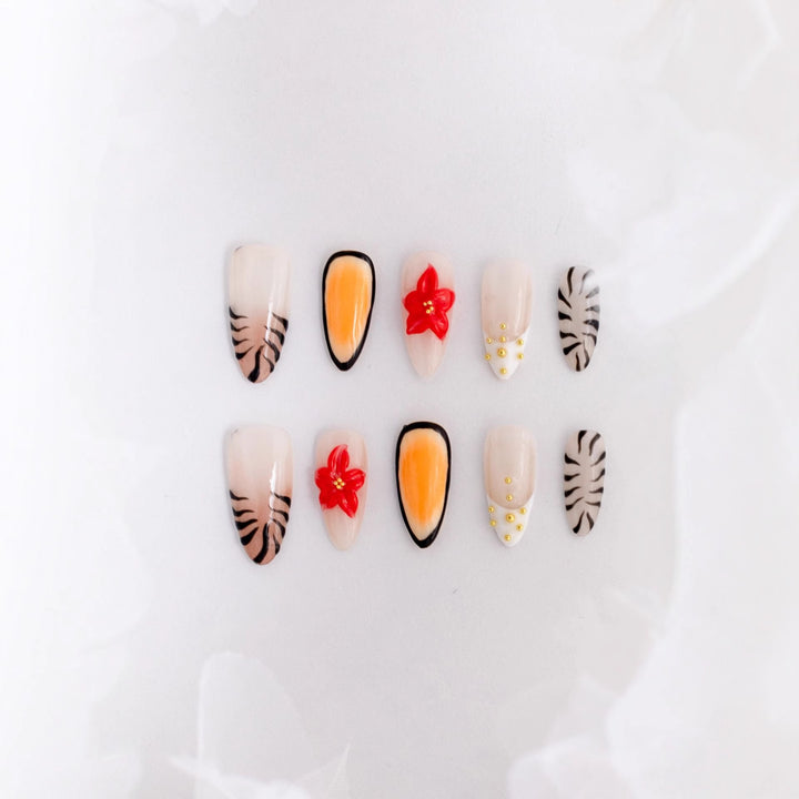 Artistic Floral Nail Art Set