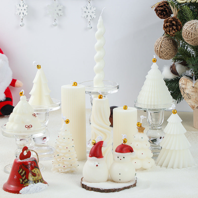 Christmas Tree-Shaped Hanging Decorative Soy Wax Ornament Candle with Star Topper