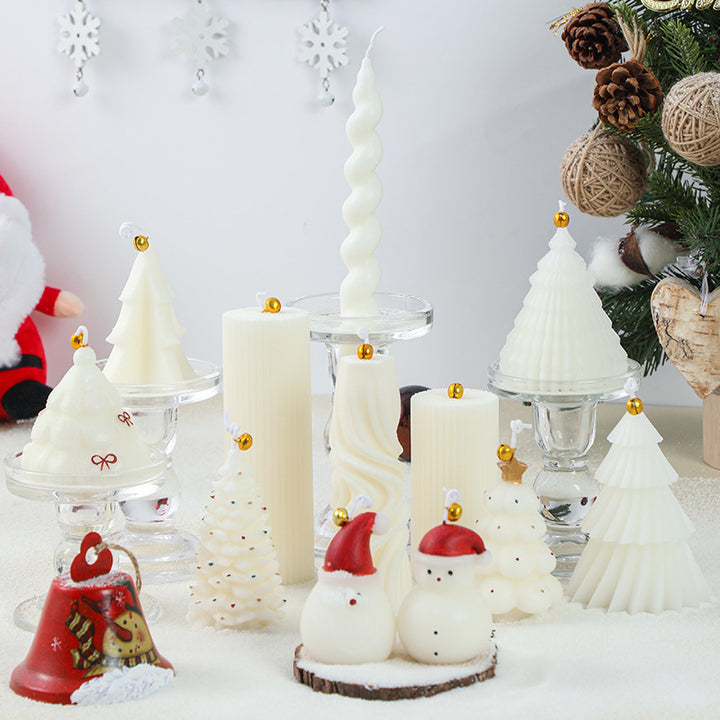 Christmas Tree-Shaped Hanging Decorative Soy Wax Ornament Candle with Star Topper