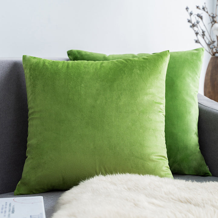 Ultra-Soft Velvet Square Decorative Pillow Cover with Minky Back and Invisible Zipper