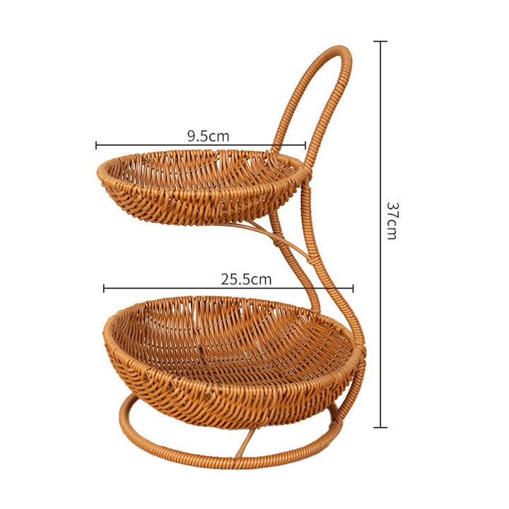 Two-Tiered Wicker Fruit Stand Kalsten
