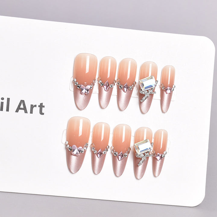 Glamorous Heart-Themed Press-On Nail Set Kalsten