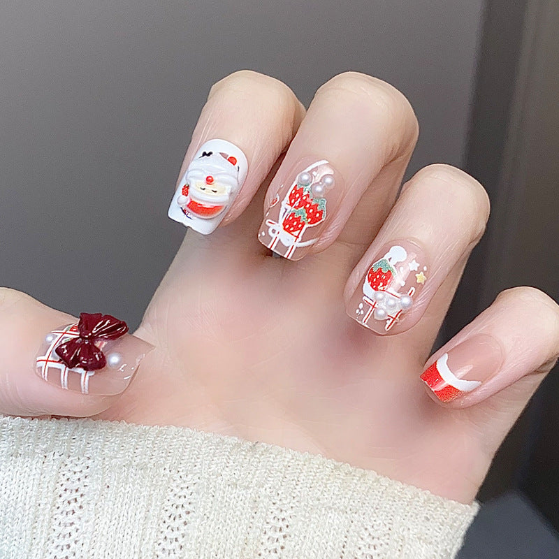 Stylish Press-On Nail Tips with Leopard Design Kalsten