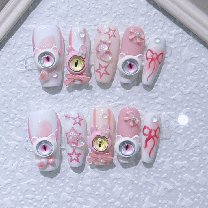 Cute Character-Themed Artistic Nail Set