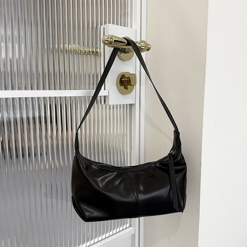 Sleek Zippered Shoulder Bag
