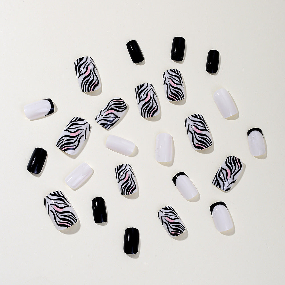 Stylish Zebra Print Acrylic Nail Art Kalsten