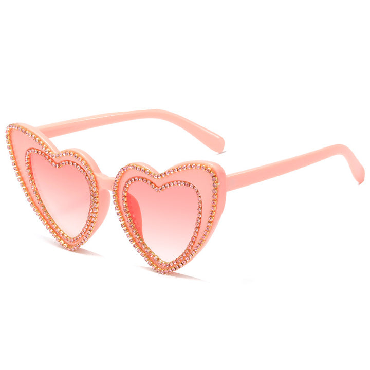Women's Heart-Shaped Sunglasses with Glitter Accents Kalsten