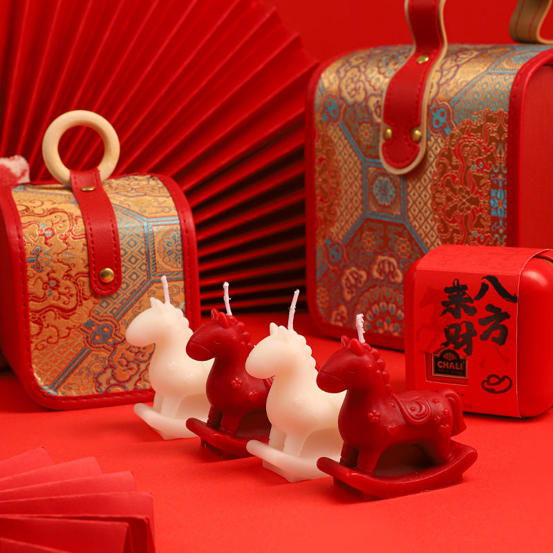 Novelty Rocking Horse Sculptural Wax Candle