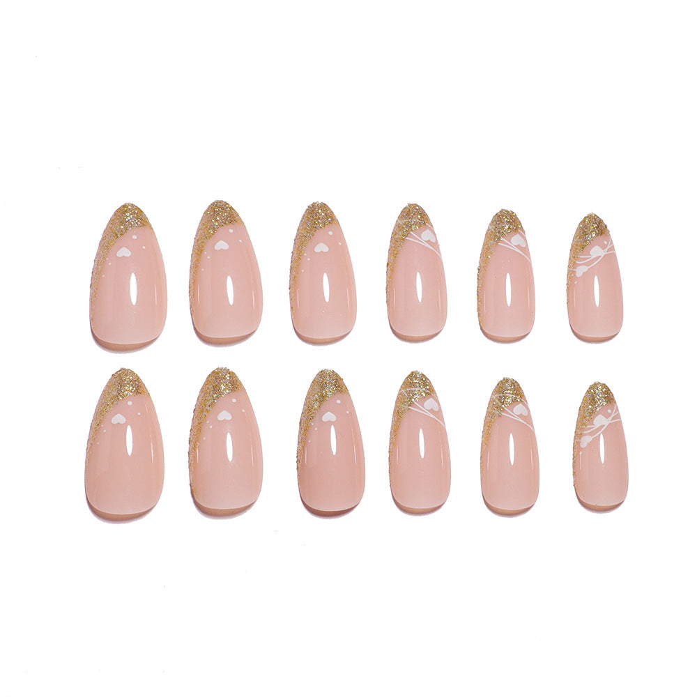 Glitter-Accent Almond-Shape Press-On Nail Set Kalsten