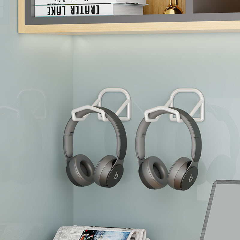 Wall-Mounted Headphone and Game Controller Rack with Foldable Hooks