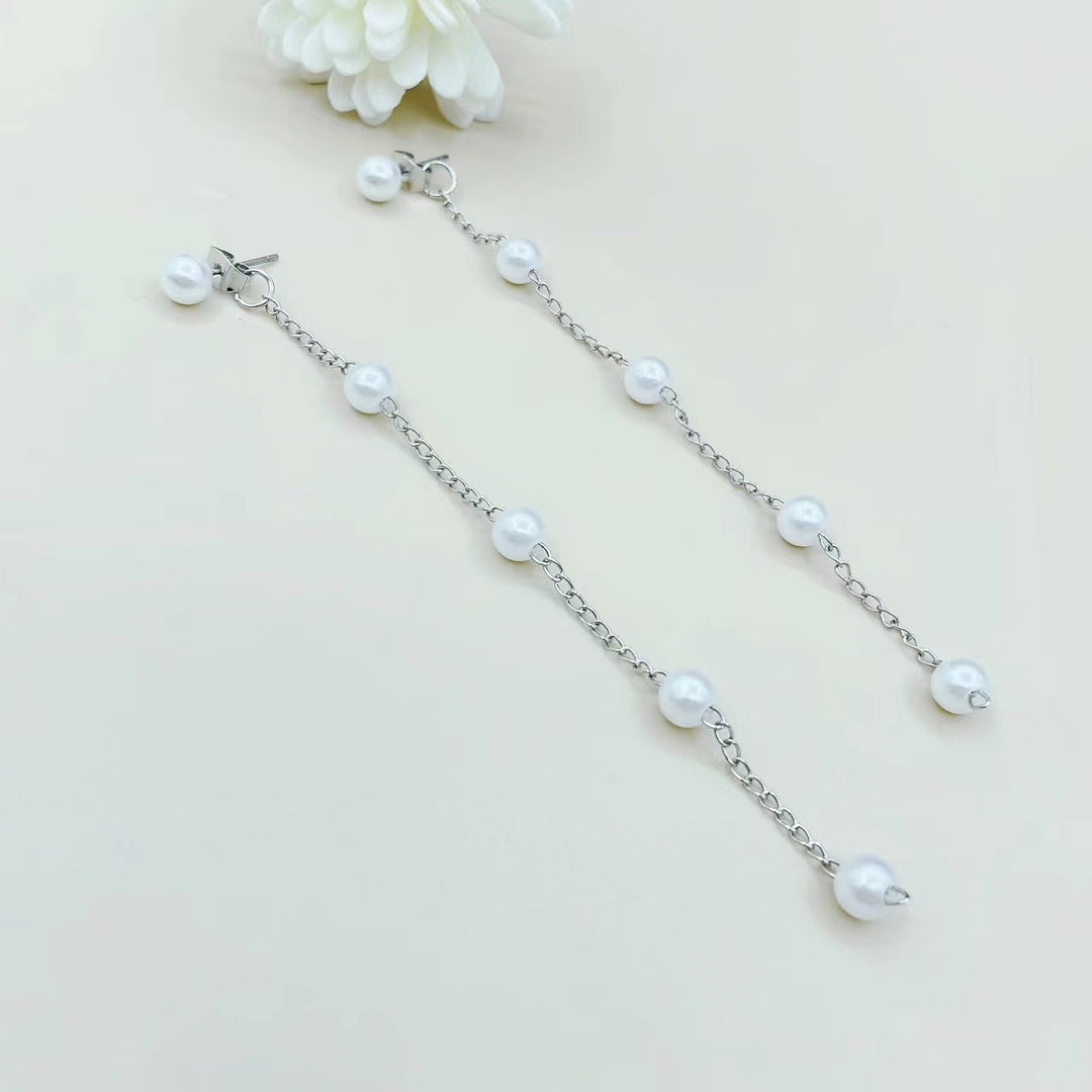 Pearl Chain Drop Earrings Kalsten