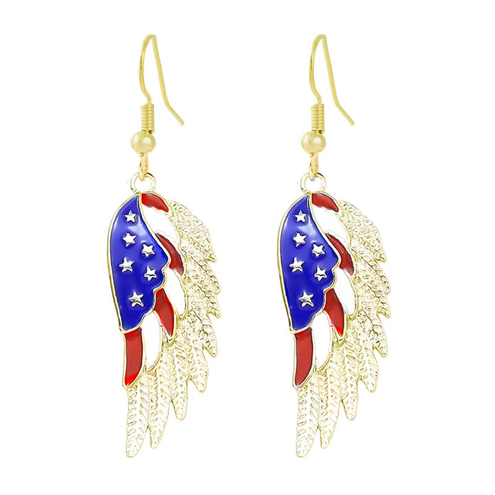 Women's nan patriotic horseshoe enamel dangle earrings with star-accented design and fishhook findings Kalsten