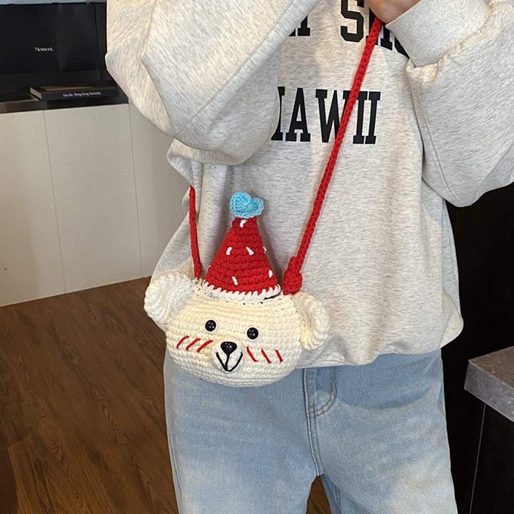 Cute Cartoon Bear-Shaped Crossbody Bag