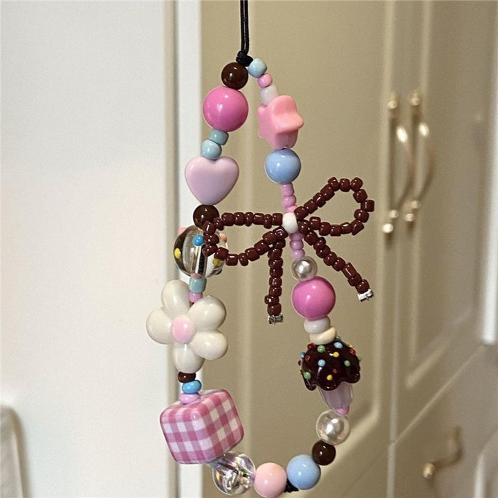 Playful Beaded Charm Phone Strap Kalsten