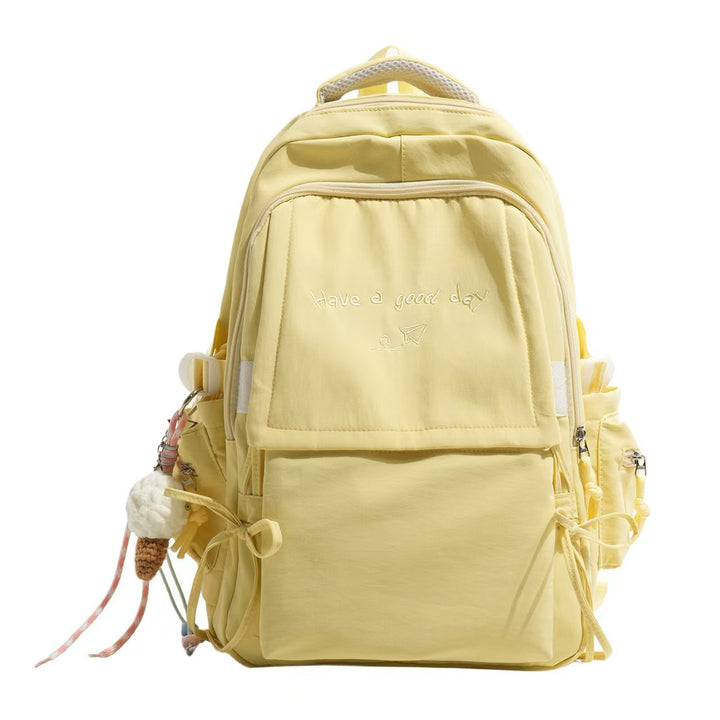 Backpack with Structured Design and Charming Inscription Kalsten