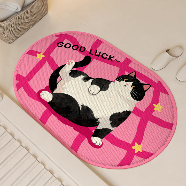 Cat-Themed Plush Bath Mat
