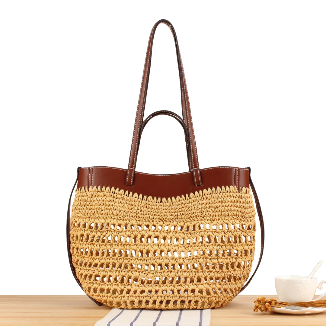 Handbag with Fine Weave and High-Quality Leather Accents Kalsten