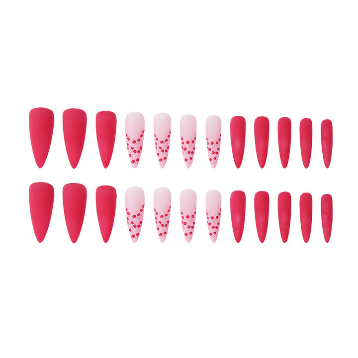 Artistic Stiletto Nail Art Set with Cherry and Matte Designs Kalsten