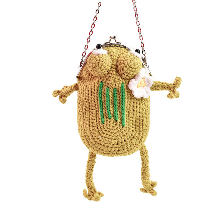 Frog-Shaped Crochet Mini Handbag