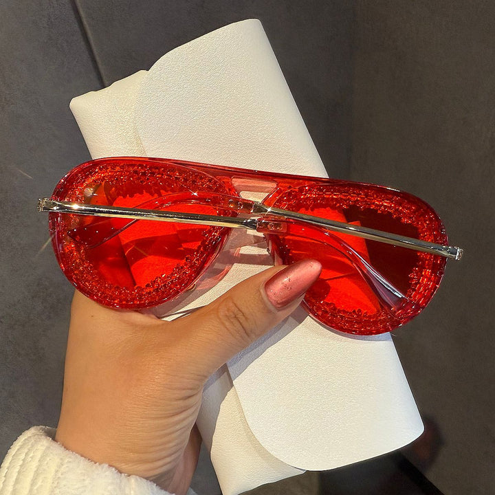Women's extravagant heart-shaped sunglasses with sparkling rhinestone frame Kalsten