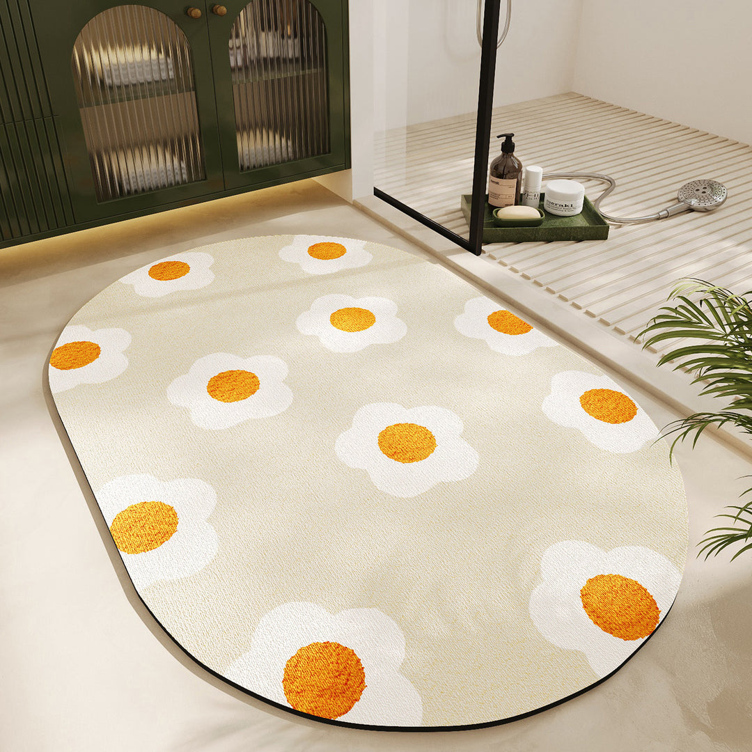 Floral Design Bath Mat