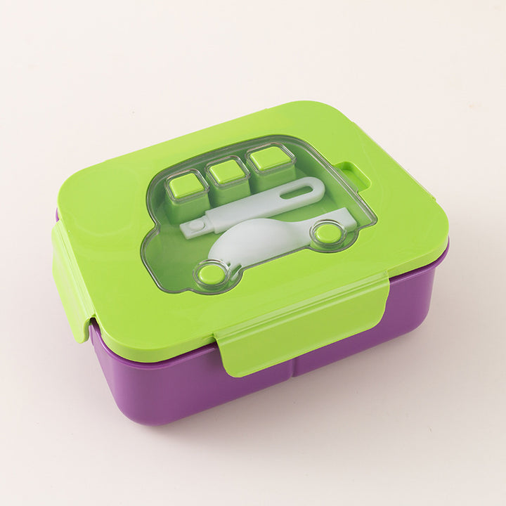 Multi-Functional Bento Lunch Box with Compartments and Utensils