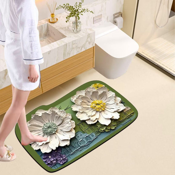 Floral Pattern Non-Slip Bath Mat Kalsten