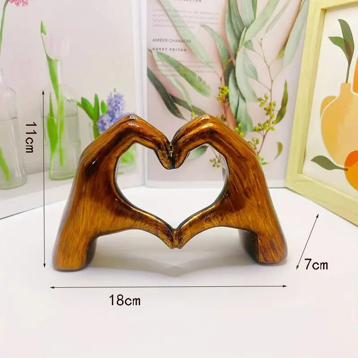 Heart-Shaped Wooden Hand Sculpture Kalsten