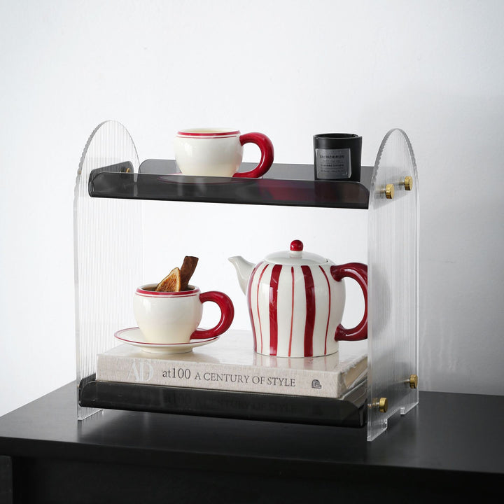 Ceramic Espresso Cup Set with Saucer and Elegant Vintage Handle