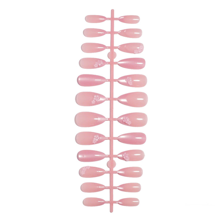 Floral Accent Almond-Shaped Press-On Nails Kalsten