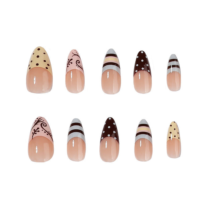 Artistic acrylic nails with enchanting dessert design Kalsten