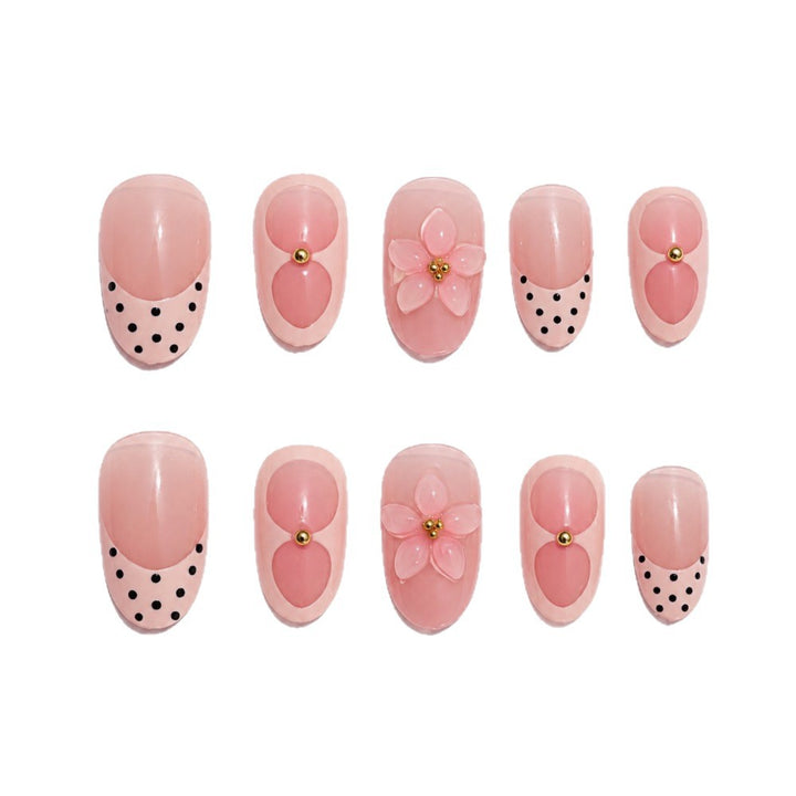 Decorative Floral Gel Nail Tips