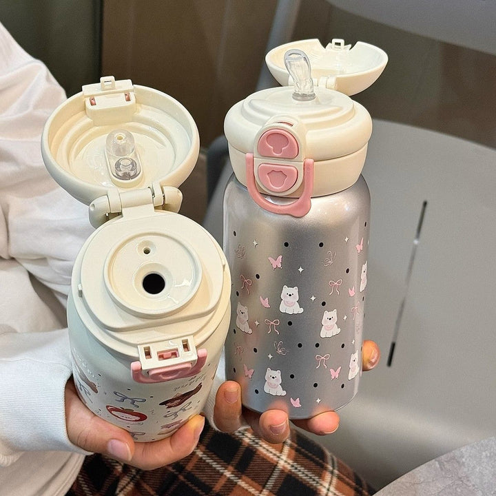 Women's stainless steel water bottle with innovative safety closure Kalsten