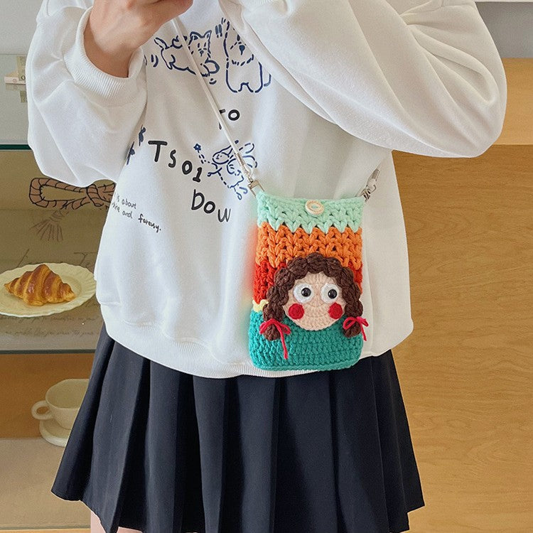 Cute Character Crochet Mini Crossbody Bag