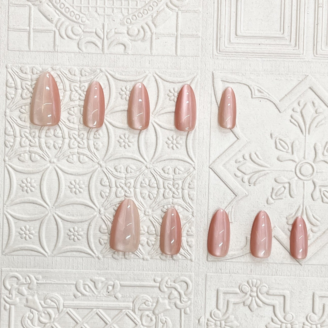 Glossy Almond-Shaped Press-On Nail Set Kalsten 1787225130