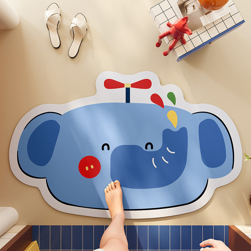 Fun Elephant-Themed Bath Mat Kalsten