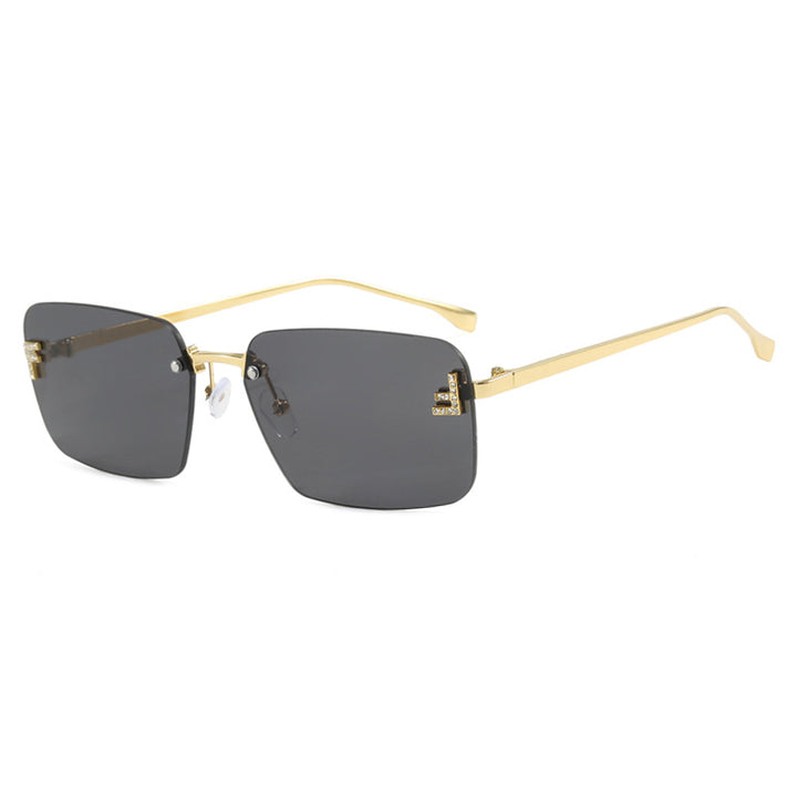 Ladies square sunglasses with elegant golden frame and stylish lenses Kalsten
