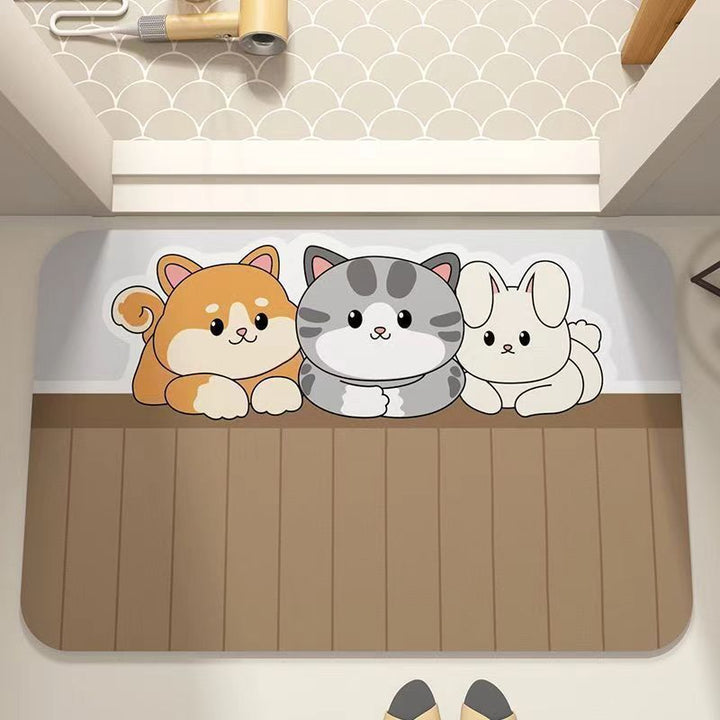Cartoon Bunny-Themed Soft Bath Mat Kalsten