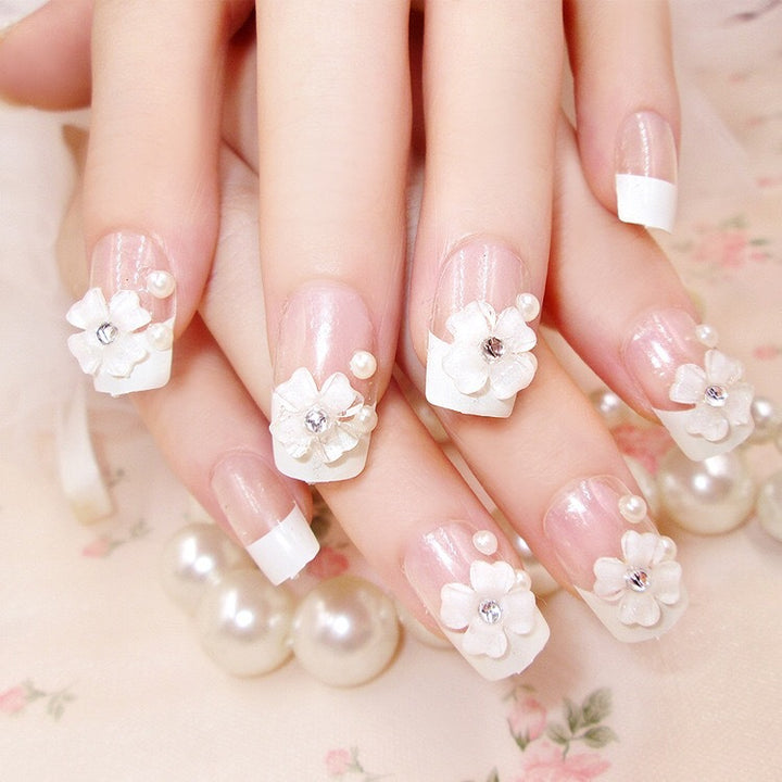 Decorative Floral Embellished Press-On Nail Set