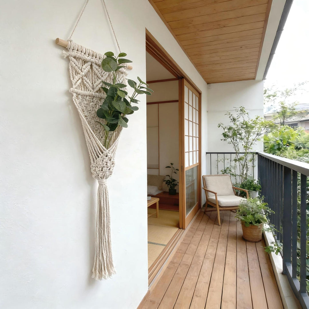Decorative Macrame Wall Hanging with Elegant Fringed Tassels Kalsten