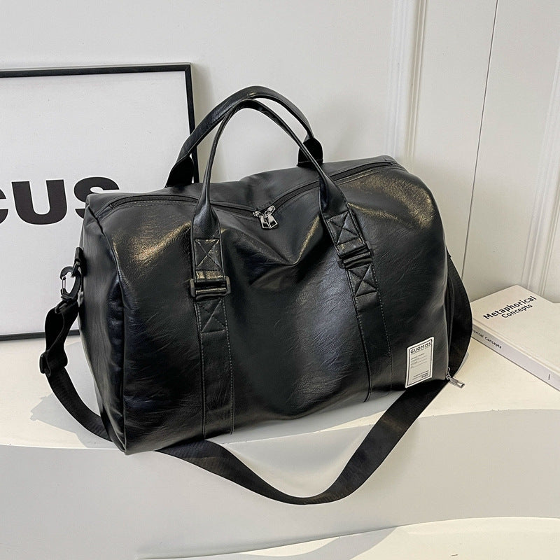 Stylish Leather Weekend Duffle Bag