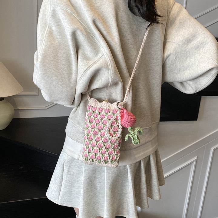 Crochet Floral-Themed Mini Bag