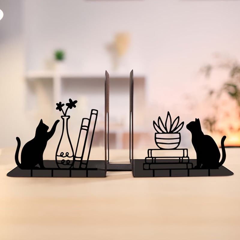 Decorative Cat-Themed Bookends