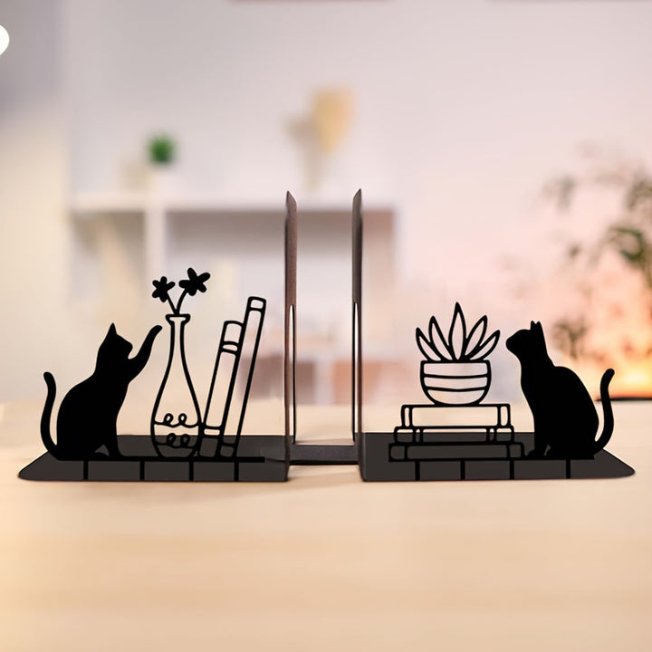 Decorative Cat-Themed Bookends