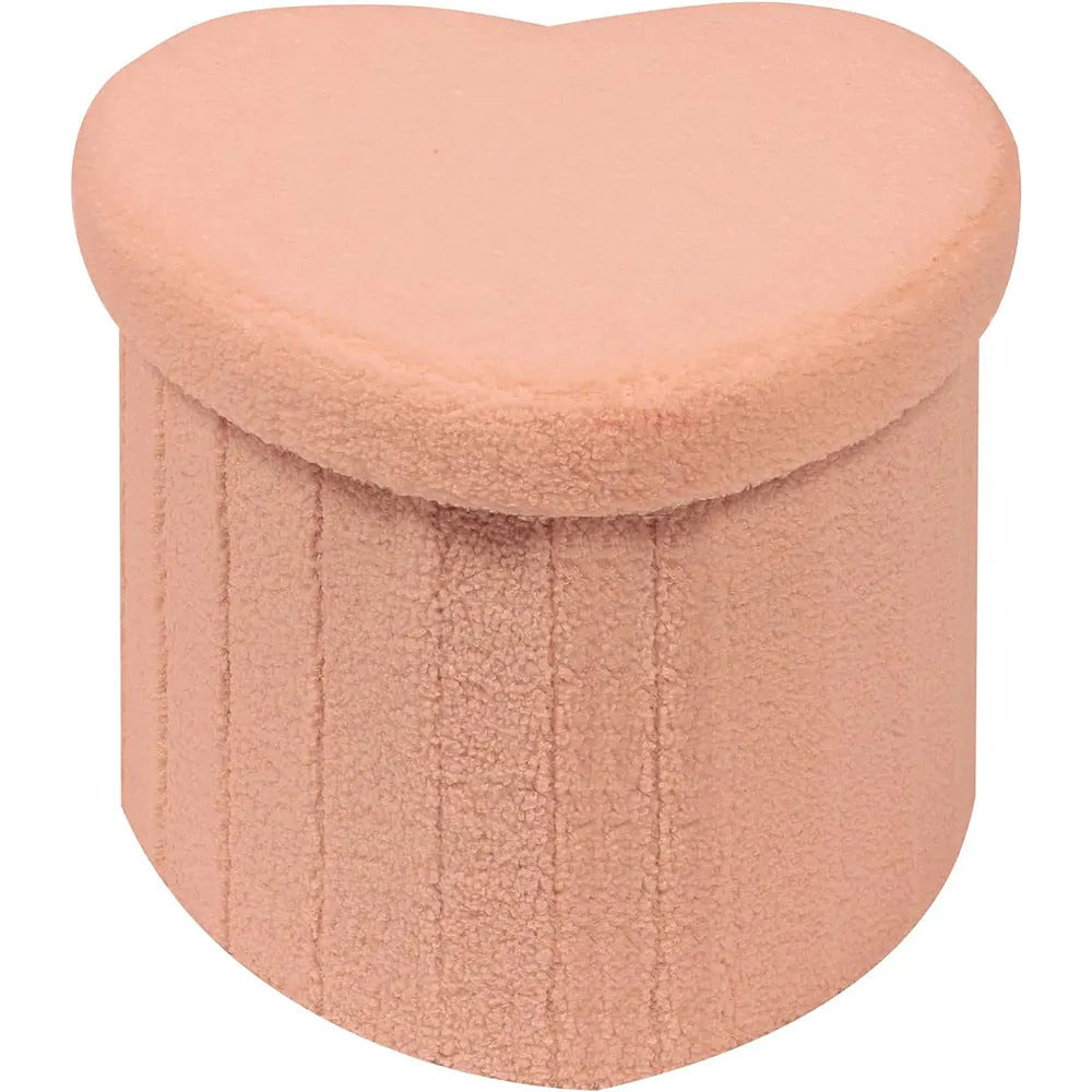 Heart-Shaped Plush Storage Ottoman Kalsten