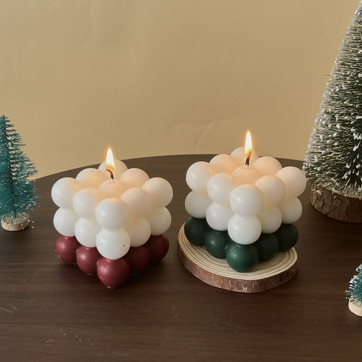 Geometric Cluster Bubble Cube Tabletop Candle